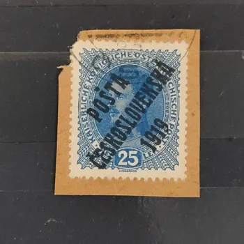 Sběratelství Výstřižek ČSR PČ 1919 , 25h, Pof.40#, II. typ přetisku