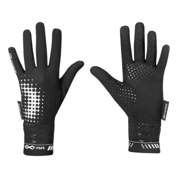 Cyklistické rukavice Dlouhé dětské rukavice FORCE Extra, černé - Černá, M