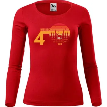 Dámské tričko DOBRÝ TRIKO Dámské triko s potiskem 40 let myslivost Velikost: L, Barva: Červená