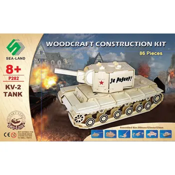 3D puzzle Woodcraft construction kit Woodcraft Dřevěné 3D puzzle tank KV 2