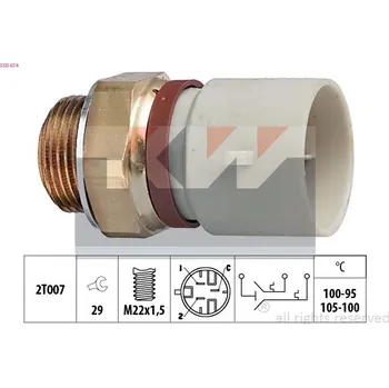 Ventilátor topení a klimatizace Teplotní spínač, větrák chladiče KW 550 674