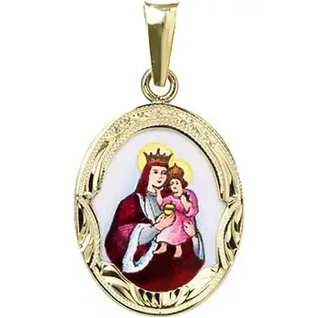 Přívěsek Aljančič Svatá Anna gravírovaný medailon 151R zlato