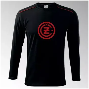 Pánské tričko Tričko ČZ Čezeta dlouhý rukáv 4DR - černá / XL / červená