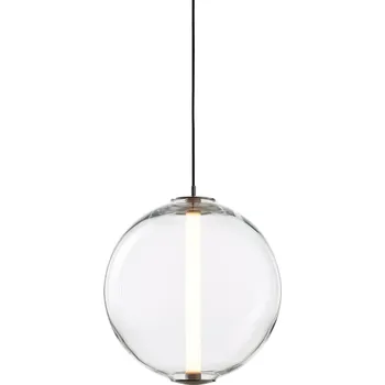 Bomma Luxusní závěsné svítidlo Buoy Sphere s baldachýnem Stmívání, řízení: DALI, Povrch Montury: Stříbrná, Barva skla: Čirá