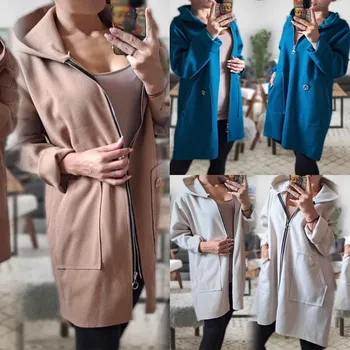 Dámský kabát Příjemný kabát JADE Velikost: UNI, Barva: Pudr