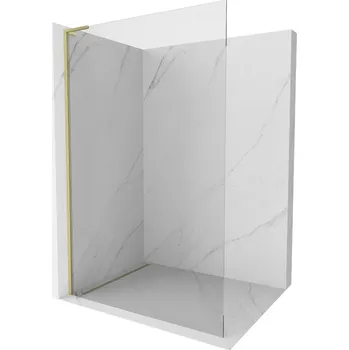 MEXEN/S - Kioto L Sprchová zástěna WALK-IN 80 x 200, transparent, zlatá kartáčovaná 800-080-103-55-00