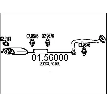 Tlumič výfuku Střední tlumič výfuku MTS 01.56000