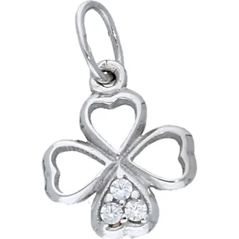 Přívěsek Goldstore Drobný přívěsek čtyřlístek bílé zlato zirkony Váha: 0.35 g