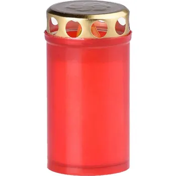 Svíčka Krab Svíčka hřbitovní s víčkem, náplň 140g, 43 hodin, červená
