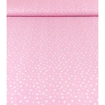 Bavlněná látka hvězdičky na světle růžové plátno 140cm | RTex