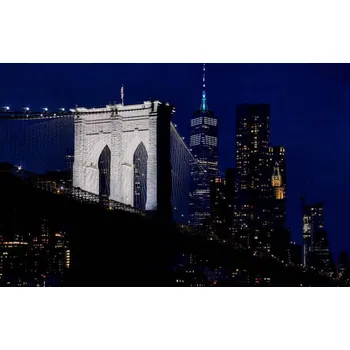 Plakát Plakát, Obraz - Brooklyn Bridge night view, Mark Meredith