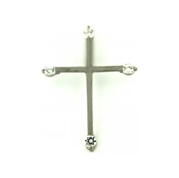 Přívěsek Zlatý přívěsek křížek z bílého zlata