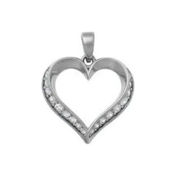 Přívěsek Zlatý přívěsek srdce z bílého zlata
