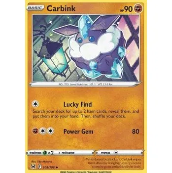 Volný čas Pokémon LOR 108/196 Carbink - Lost Origin Stav: Near Mint, Verze: NORMAL
