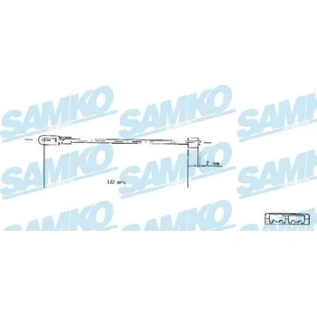Lanko parkovací brzdy Tažné lanko, parkovací brzda SAMKO C0578B