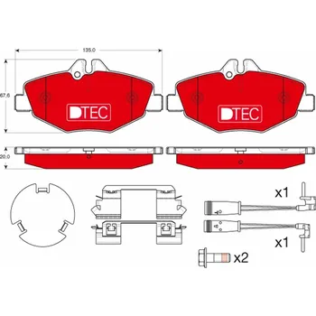 Brzdová destička Sada brzdových destiček, kotoučová brzda TRW GDB1542DTE