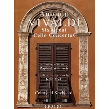 Antonio Vivaldi: 6 Great Cello Concertos (noty na violoncello, klavír)
