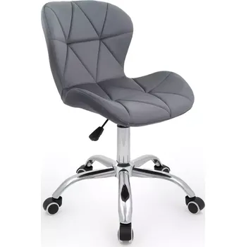 LuxuryForm DESIGN Kosmetická židle LIVIO VELUR na stříbrné podstavě s kolečky - tmavě šedá