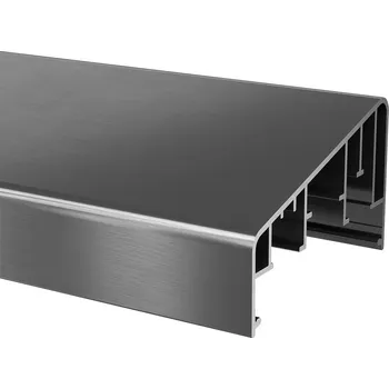 Zábradlí Madlo, 70x39mm, "nacvaknout dovnitř", Easy Alu Madlo, 70x39mm, "nacvaknout dovnitř", Easy Alu, úhel 15°, vlevo, hliník, sametově černá (RAL 9005), s texturou