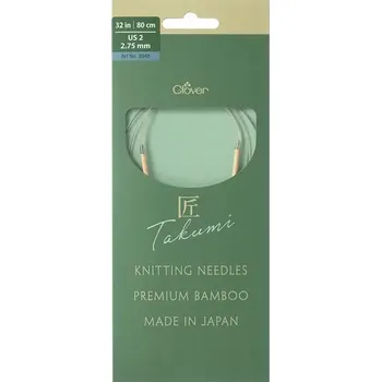 Jehlice Clover kruhové otočné fixní jehlice Pro Takumi 80cm 2,75mm (Clover Circular knitting needles PRO Takumi)