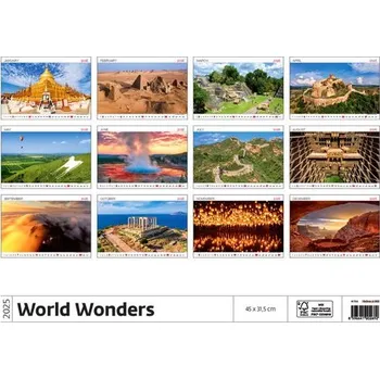 Kalendář World Wonders 2025 - nástěnný kalendář