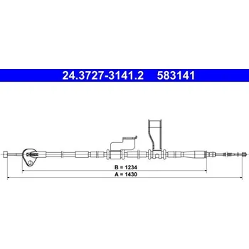 Brzdový systém Tažné lanko, parkovací brzda ATE 24.3727-3141.2