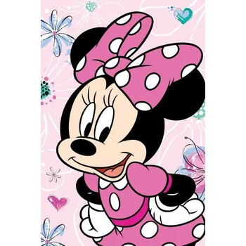 Povlečení JERRY FABRICS Deka mikroflanel Minnie Flowers 02 Polyester, 100/150 cm