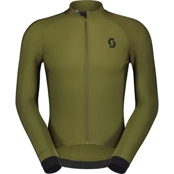 cyklistický dres SCOTT Pánský zimní cyklistickický dres RC Pro Warm LS ZIMA Olivová XL Pánské