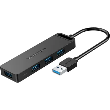 USB hub USB Hub Vention 4-Port USB 3.0 Hub with Power Supply 0.5m Black