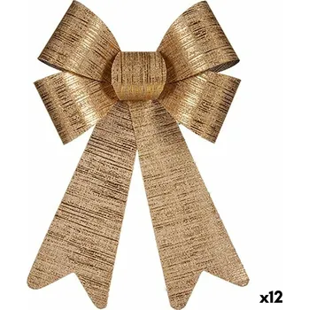 Krist+ Vánoční dekorační mašle PVC Zlatá (16 x 24 x 4 cm) (12 kusů)