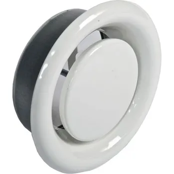 Větrací mřížka Ventilační vyústka kulatý anemostat fi160mm Bílá s ventilem