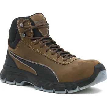 Pracovní oblečení PUMA Condor Mid S3 ESD hnědá pánská pracovní obuv 42