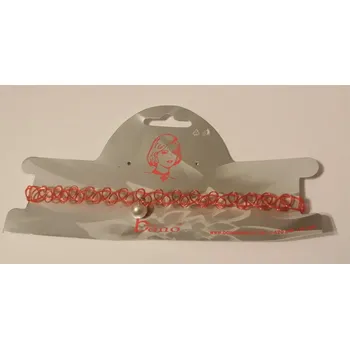 Náhrdelník Roztahovatelný náhrdelník Tattoo s kamínky - červený