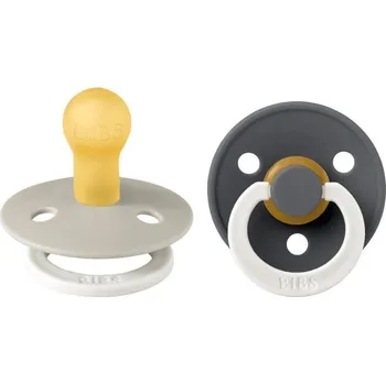 dudlíky Bibs dudlíky kaučuk 2 ks 0-6 měsíců Colour Sand/Iron/noční