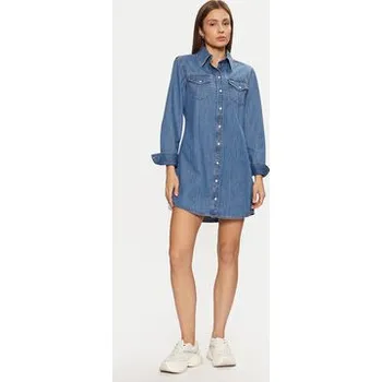 Dámské šaty Tommy Jeans Džínové šaty Western DW0DW19853 Modrá Regular Fit M