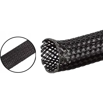 PE-HB-10 Ochranný oplet průměr 8,8-18mm CANUFLEX Polyester černý, stálost -50°C až +150°C
