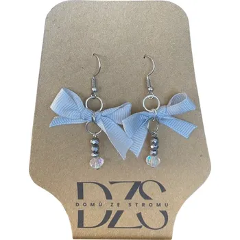 Náušnice Šedá elegance - mašličkové korálkové náušnice