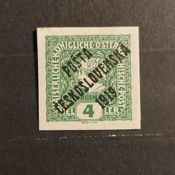 Sběratelství Známka ČSR PČ 1919 , 4h, Pof.61*, II. typ přetisku