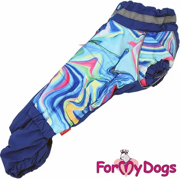 Obleček pro psa FOR MY DOGS pláštěnka MULTICOLOUR, modrá Velikost: TM1