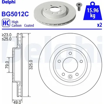 Brzdový kotouč Brzdový kotouč DELPHI BG5012C