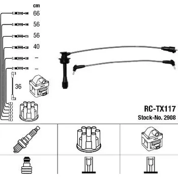 Zapalovací kabel Sada kabelů pro zapalování NGK 2908