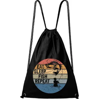 Městský batoh DOBRÝ TRIKO Bavlněný batoh Eat sleep fish Barva: Černá