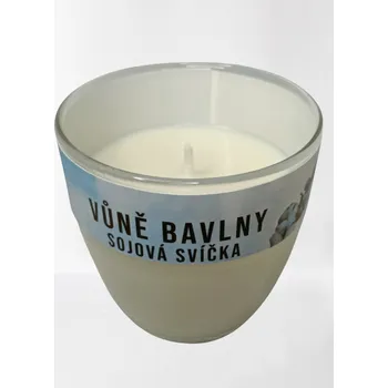 Svíčka Fajnpocit sojová svíčka ve skle Vůně Bavlny