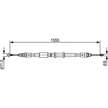 Lanko parkovací brzdy Tažné lanko, parkovací brzda BOSCH 1 987 482 552