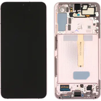 Náhradní dil pro Samsung S906 Galaxy S22 Plus - LCD display + Dotyková deska + Přední kryt Pink Gold / Růžová (Service Pack)