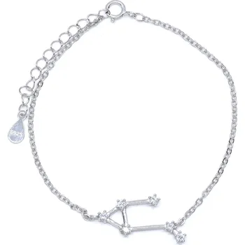 Náramek Stříbrný náramek hvězdné znamení se zirkony - Váhy