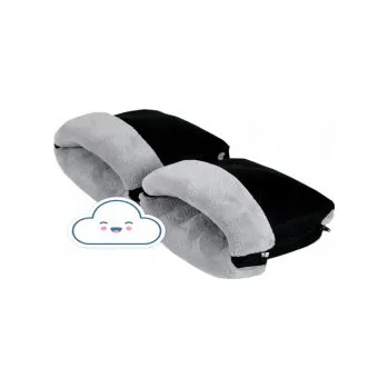 Příslušenství pro přepravu dětí Rukavice na madla kočárků - fleece černo - šedé