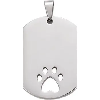 Přívěsek Ocelový přívěsek - destička s tlapkou