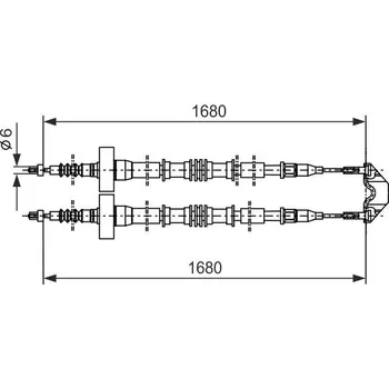 Lanko parkovací brzdy Tažné lanko, parkovací brzda BOSCH 1 987 477 528