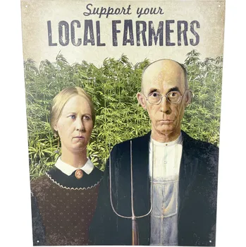 Plechová cedule D.E. metal signs Plechová cedule Support your local farmers 32 CM X 40 CM